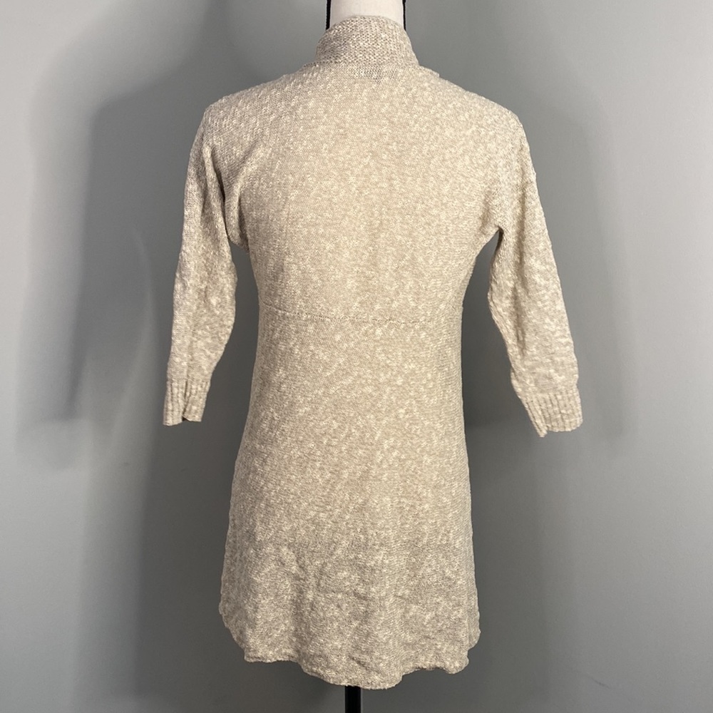 Eileen Fisher Petite Linen Green Quarter Sleeve Blouse Cardigan - Picture 5 of 7